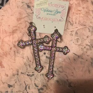 Victoria Lynn  cross earrings